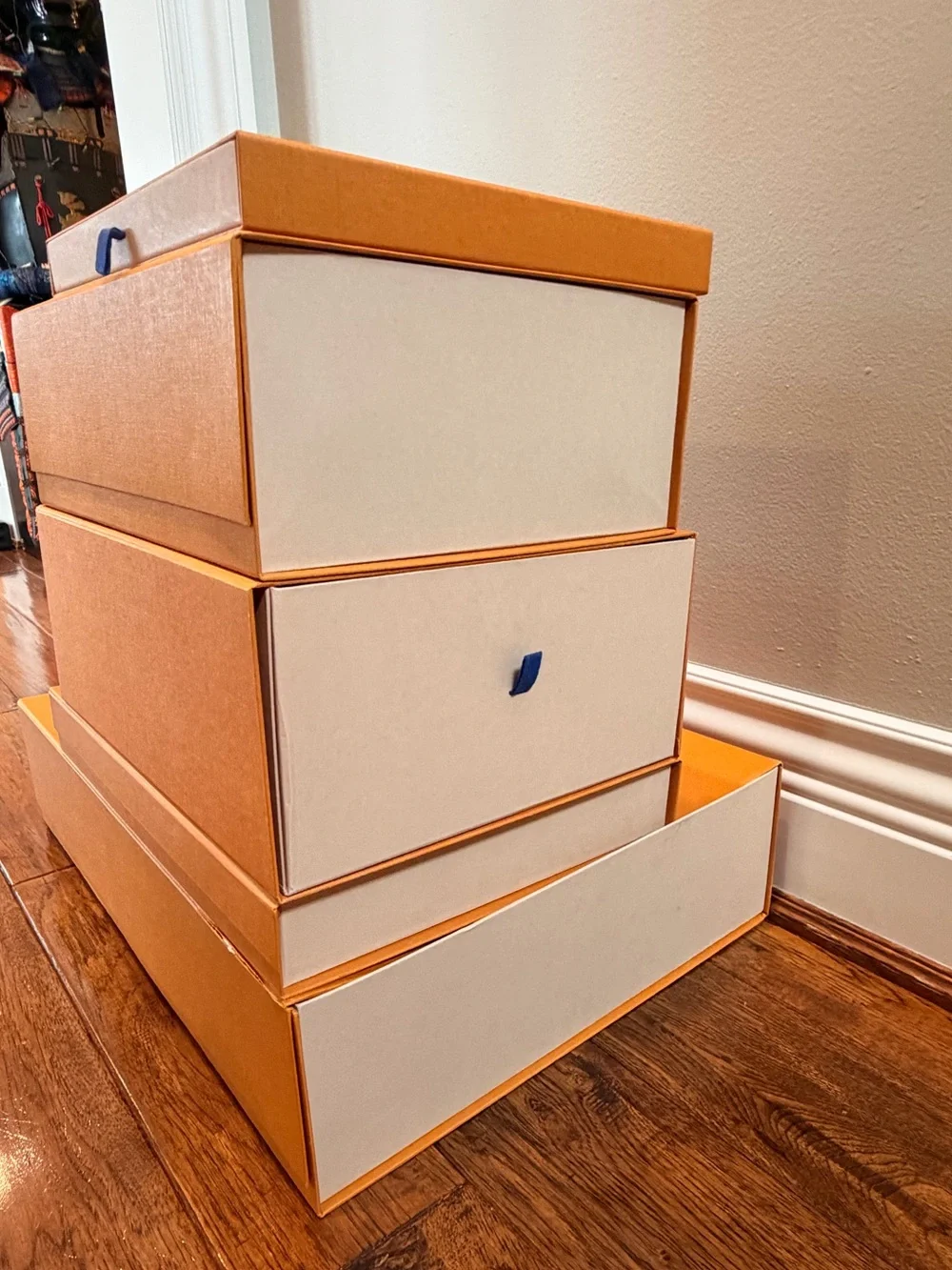 Louis Vuitton Orange Signature Gift boxes. 5 different variations.